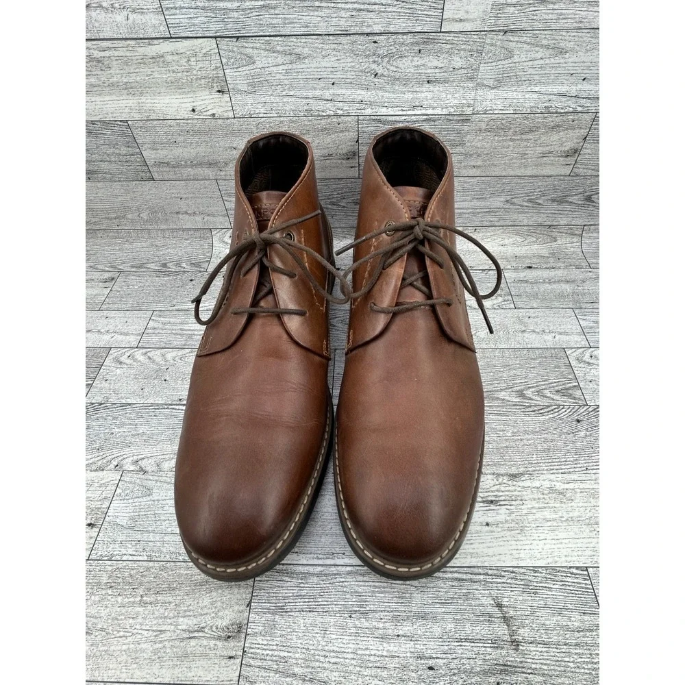 Rockport Mens Leather Chukka Boots Brown Lace Up Comfort Flexible US 10.5